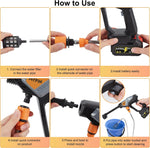 Load image into Gallery viewer, MYPIN 600 PSI Cordless Pressure Washer – 21V, Dual Batteries & 6-in-1 Nozzle