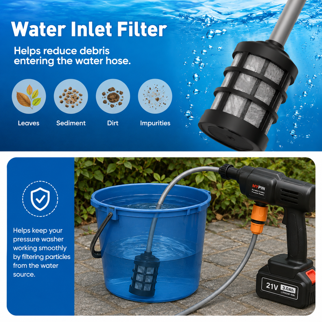MYPIN 600 PSI Cordless Pressure Washer – 21V 3.0Ah, 6-in-1 Nozzle