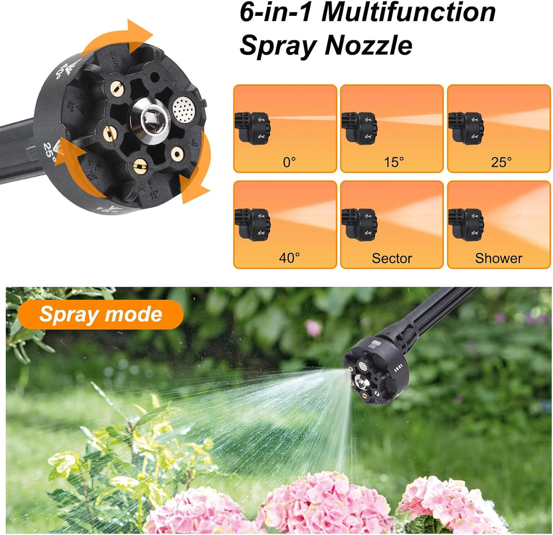MYPIN 600 PSI Cordless Pressure Washer – 21V, Dual Batteries & 6-in-1 Nozzle