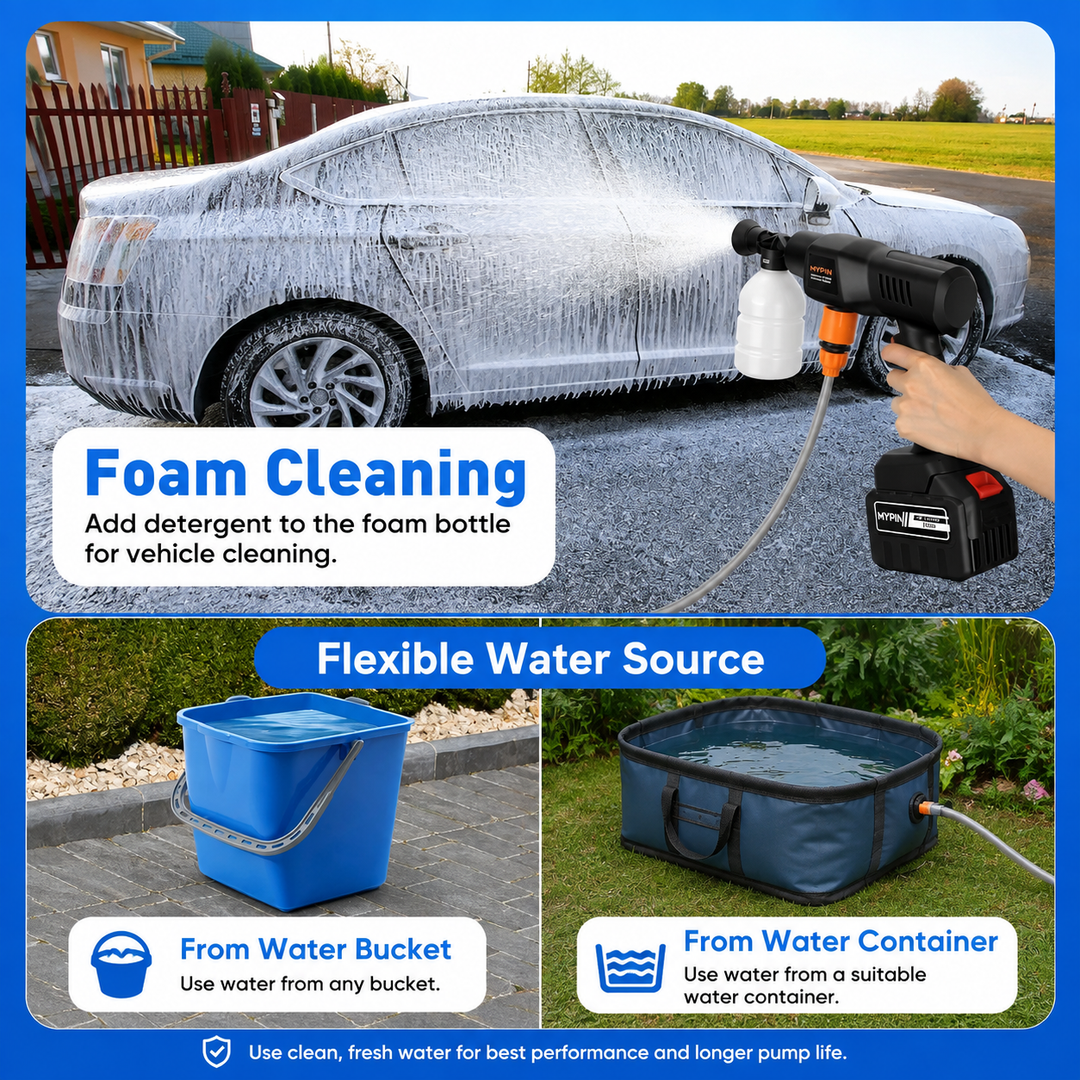 MYPIN 600 PSI Cordless Pressure Washer – 21V 3.0Ah, 6-in-1 Nozzle